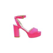 Pink Satin Platform Sandal