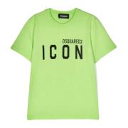 Grøn Bomuld Kortærmet Logo T-Shirt