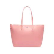 Pink Shoppingtaske med Lynlås