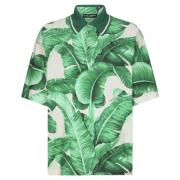 Banana-tree Print Polo Shirt