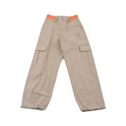 Cargo bukser med elastik i taljen og dobbelt sidelommer