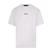 Hvid Bomuld Jersey T-shirt med Logo