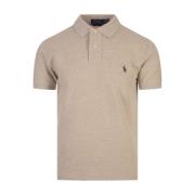 Slim Fit Polo Shirt Beige Bomuld