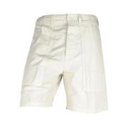 Hvide Bomuldsknap Shorts