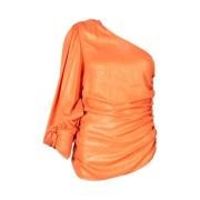Lamineret Orange Bluse T-shirt Top