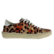 Leopard Tekstur Læder Sneakers