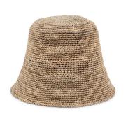 Brun Flettet Raffia Hat