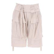 Cargo Shorts med Foldet Talje