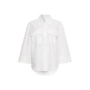 Klassisk Hvid Skjorte med Lommer