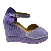Lilla Wedge Espadrilles med Cut-out