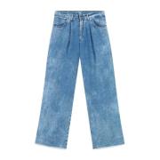 Canvas Denim Jeans med Front Darts