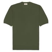 Linned Bomuld Grøn T-shirt