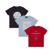 3-pak Bomuld T-shirts med Logo Print