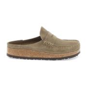 Suede Moccasin Style Mules