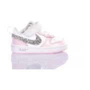 Håndlavet Sølv Hvid Pink Sneakers