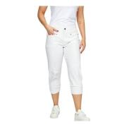 Korte hvide bukser med rynket bund
