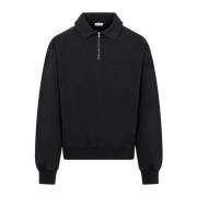 Sort Bomulds Sweatshirt Polo Krave