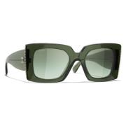 Grønne Acetat solbriller med Imitation Perler