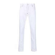 Slim Hvide Jeans med Klassisk Design