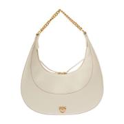 Klassisk Hvid Brioche Hobo Taske