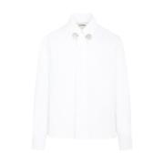 Hvid Bomuldsskjorte Overdimensioneret Krave