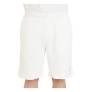 Creamy White Sports Shorts with Rubberized Logo