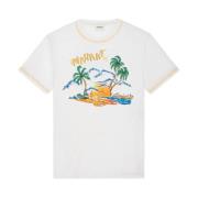 Sommer Print Bomuld T-Shirt Hvid