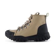 Chunky Sole Lace-Up Boot i fiskelæder
