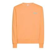 Orange Bomuld Polyester Sweatshirt Mænd