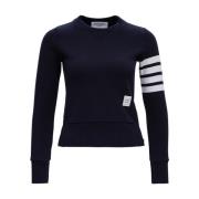 Blå Crew Neck Sweatshirt med 4bar Print