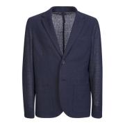 Blåt Bicolor Frisé Blazer