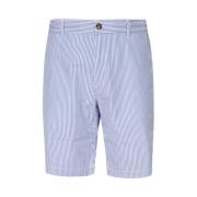 Blå Bomuld Bermuda Shorts med Lomme