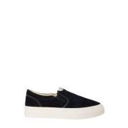 Suede Sneakers med Elastiske Paneler