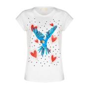 Fugleprint Hvid T-shirt