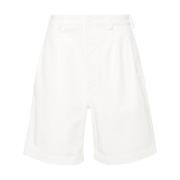 Hvide Bomuldstwill Shorts