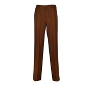 Straight Wool Trousers Tricolor Design