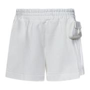 Hvide Bomuldsfleece Shorts med Mini Baguette