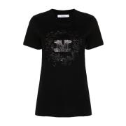 Sorte T-shirts og Polos med Rhinestone Pynt