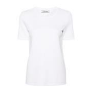 Hvid Bomuldsblanding Jersey T-shirt