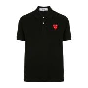 Sort Broderet Logo Polo Skjorte