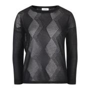 Geometrisk Sweater Sort