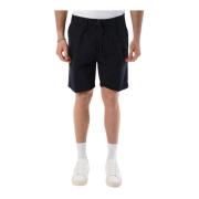 Blå Elastisk Talje Bermuda Shorts