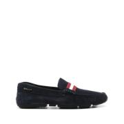 Navy Blue Suede Loafers