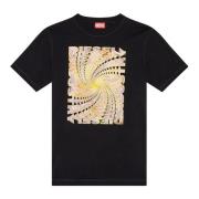 T-shirt med zebra-camo optisk logo print