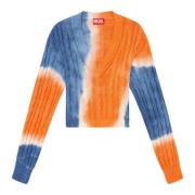Tie-dye jumper in cable-knit cotton