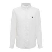 Hvid Langærmet Skjorte Med Knapper