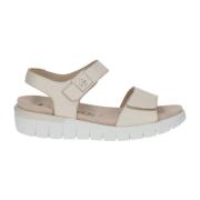 Beige Casual Open Flat Sandaler