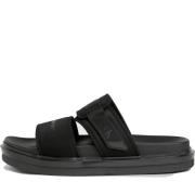 Sort Dobbelt Bar Flad Sandal