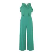 Ruffled Jumpsuit i Edeljersey og Chiffon