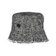 Sort Bucket Hat med Broderet Logo